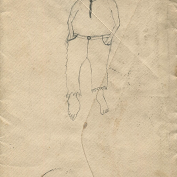 Pair of 19th Century Folk Art Drawings on Envelopes - Folk Art
