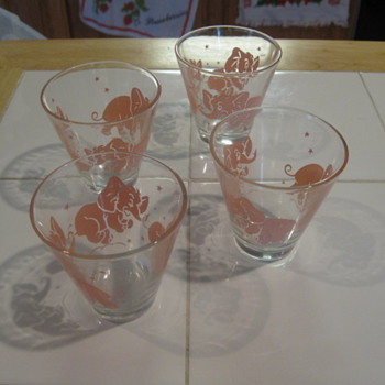Pink Elephant juice glasses - Glassware