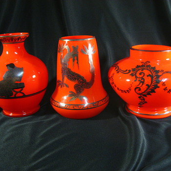 Overlay/enameled "tango" glass - Art Glass