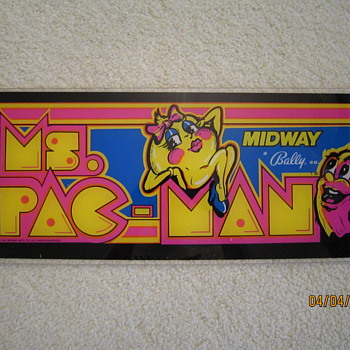 1981 Midway Bally Co. Ms. Pac-Man Advertising Front Video Game Display
