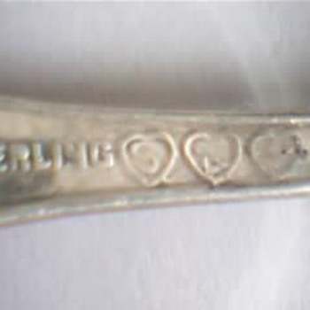 Real Sterling Silver Spoon 3 Hearts On Back