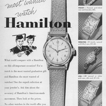 1952 - Hamilton Watches Advertisement