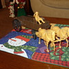 plastic buckboard wagon and horses