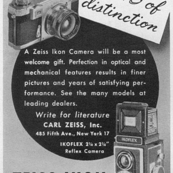 1952 - Zeiss Ikon Cameras Advertisement