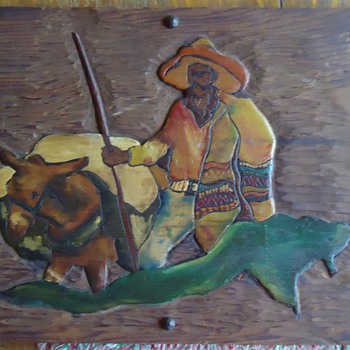 1930's wood carvings by BOB????  folk art