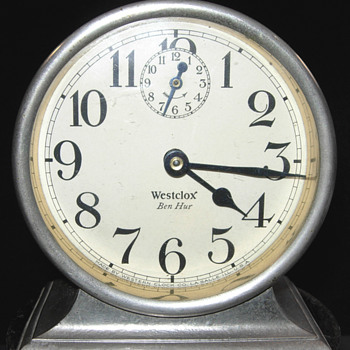 Nickel Westclox Ben Hur Clock Circa 1925 - Clocks