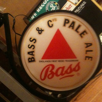 Bass Pale Ale Lighted Flange Sign, Double Sided - Fallon