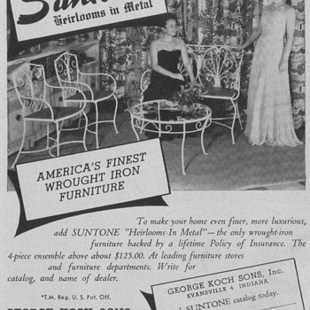 1950 Suntone Wrought Iron Advertisement