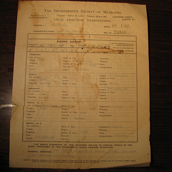 1921 Society of Musicians Exam