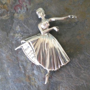 Sterling Silver Ballerina Brooch,Pin
