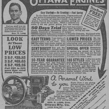 1919 Ottawa Farm Engines Advertisement