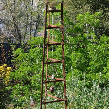 Garden Sculpture I Made with a Mercury Glass Globe - Victorian Era