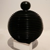 TURNED EBONY (?) BOX AND COVER.