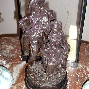 Antique German Terracotta Statue Figurine - Victorian Era