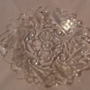 Glass dish with a leaf design