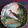L. Sazaret & Sons Antique Austrian Handpainted Bird Plate Signed Poivrier