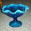 Fenton Electric Blue Compote