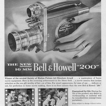 1951 - Bell & Howell Model 200 Movie Camera Advertisement