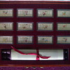  silver ingots Chinese 12 years symbols in case with silk scroll 