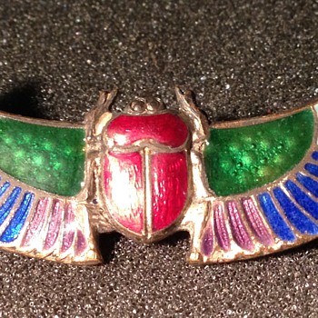 Egyptian Revival Enamel Pin - Fine Jewelry