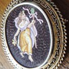 c1840 FINEST MICROMOSAIC MEDALLION/BROOCH NYMPH / NATURE SPRITE /BACHANT 
