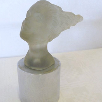 1927 Corning Glass  Daughter's Head Mascot With Chromium Base.