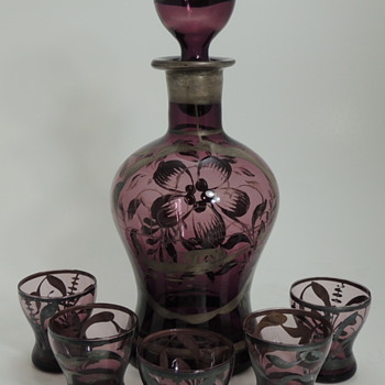 Lead Crystal Decanter Set with 5 Glasses
