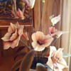 brass and porcelain, or ceramic flowers from garage sale today!