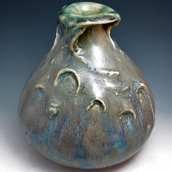 Mougin Frères (Circa 1902-04) Organic “Wave” Form Art Nouveau Gres Vase