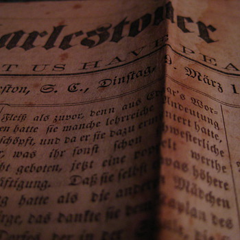 Die Charlestoner Zeitung paper, dated 1869