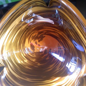 Vintage Murano Gold Art Glass Bowl c. 1960s - Glassware