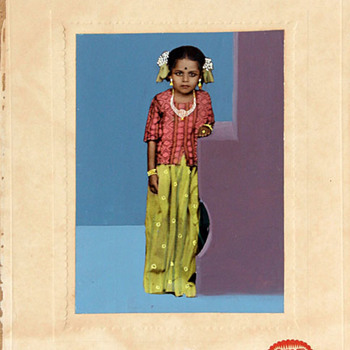 Vintage Indian Hand-Coloured Photograph - Photographs