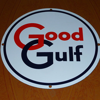 Good Gulf Gasoline Pump Sign