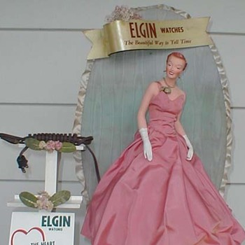 1940's Elgin watch display with mannequin 