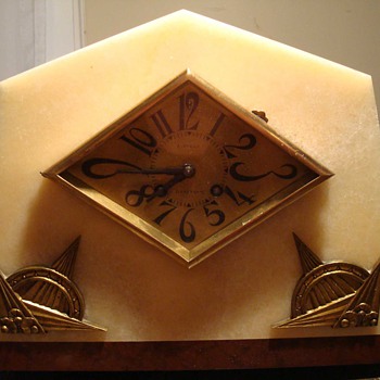 Gorgeous Art Deco Marble Marti Mantle Clock - Clocks