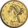 1843 $5 Gold Half Eagle from the S.S. New York Shipwreck