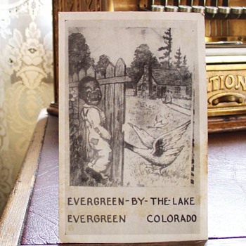 Black Americana Postcard...Evergreen-By-The-Lake...Early 1900's