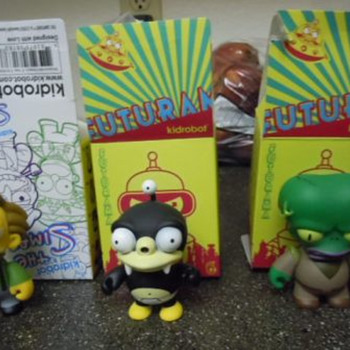 KidRobot "Morbo", "Nibbler", and "Lenny" vinyl figures