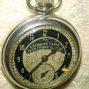 1934-35 Eisenberg Farm Products Advertisment Pocket Watch - Advertising