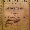 1803 German Bible Dr. Martin Luther