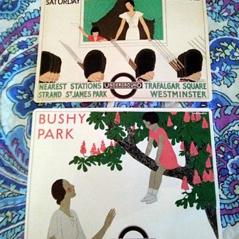 Two British Underground posters by Artist Andre Edouard Marty 1933 - Art Deco