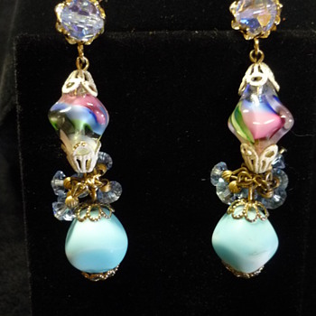 Vendome art glass earrings