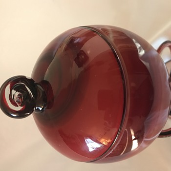 Krosno Polish Art Glass Vintage Octopus Bowl with Lid & Chalice - Art Glass