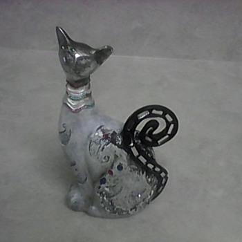 FOLK ART WOOD CAT
