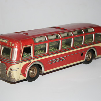 tippco clockwork touring coach bus tin toy - Model Cars