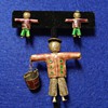 1930's Chinese STERLING Enameled/Champleve Brooch Earring Set