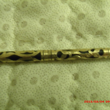c1920's Waterman safety pen with gold filigree overlay