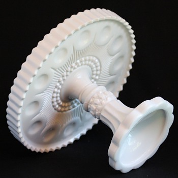 Manhattan Milk Glass Cake Stand by U. S. Glass 1902