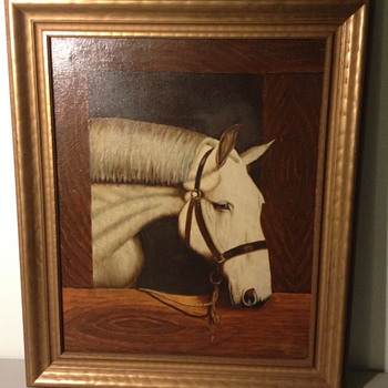 Early Folk Art Painting signed by J.A. Davis - Folk Art
