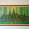 Brittini Sofa Print Abstract Cityscape